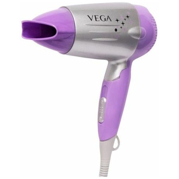 VEGA Galaxy 1100 Watts Foldable Hair Dryer With Heat & Cool Setting And Detachable Nozzle (VHDH-06)