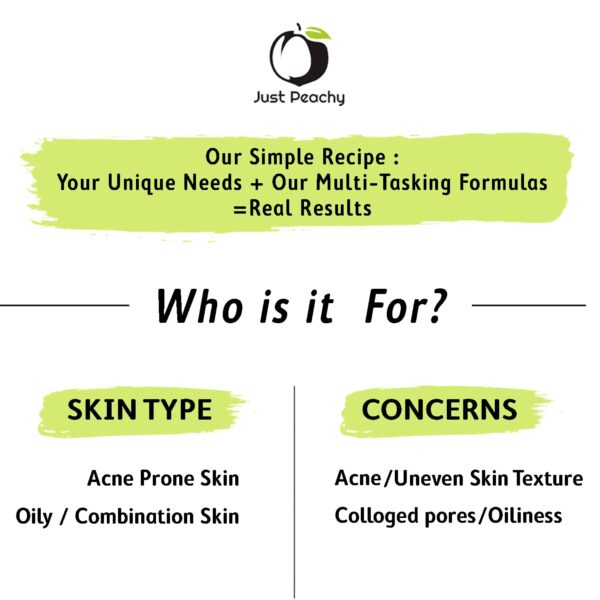 Just Peachy SUPERCADO Acne Spot Gel With 2% Salicylic Acid, Niacinamide, Avocado and Tea Tree | For Breakouts, Pimples & Bumps on Shoulders, Bum & Back | Oil Balancing, Pore Tightening Gel 60 ml