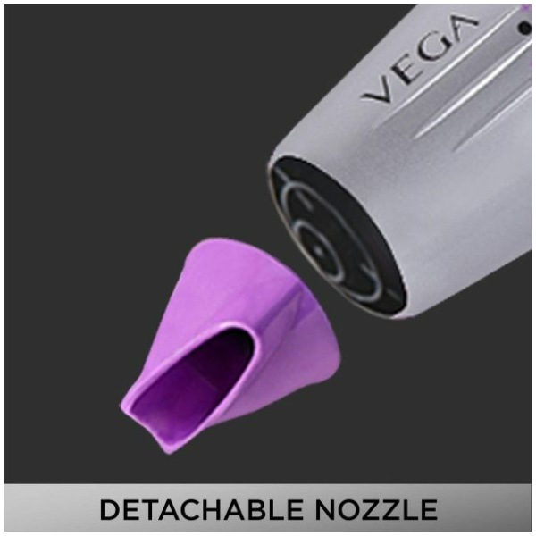 VEGA Galaxy 1100 Watts Foldable Hair Dryer With Heat & Cool Setting And Detachable Nozzle (VHDH-06)