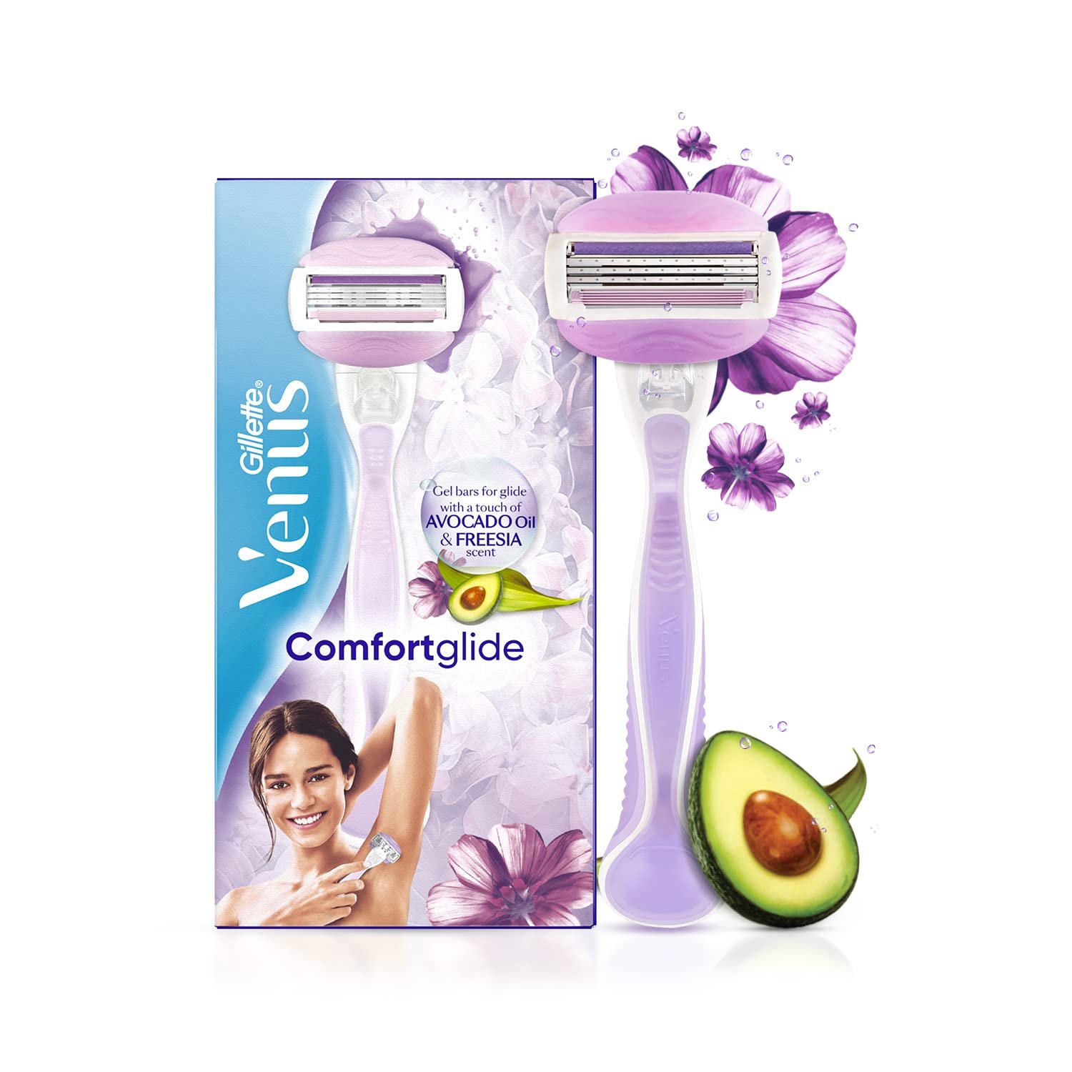 Gillette Venus Comfortglide Hair Removal Razor for Women, 1 Pc