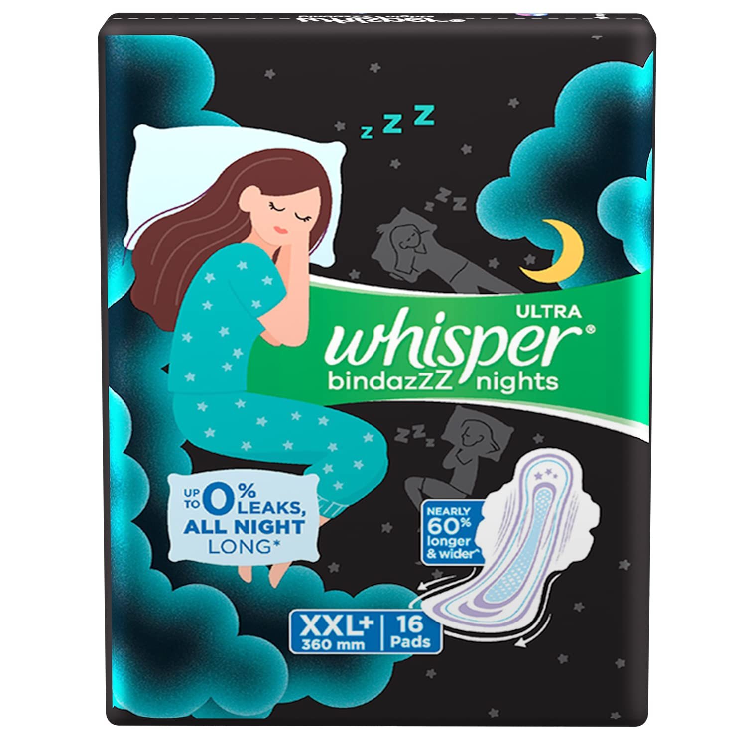 Buy Whisper Day & Night - Ultra Clean Sanitary Napkin Xl+ & Period Panty -  Pack Of 52 Online