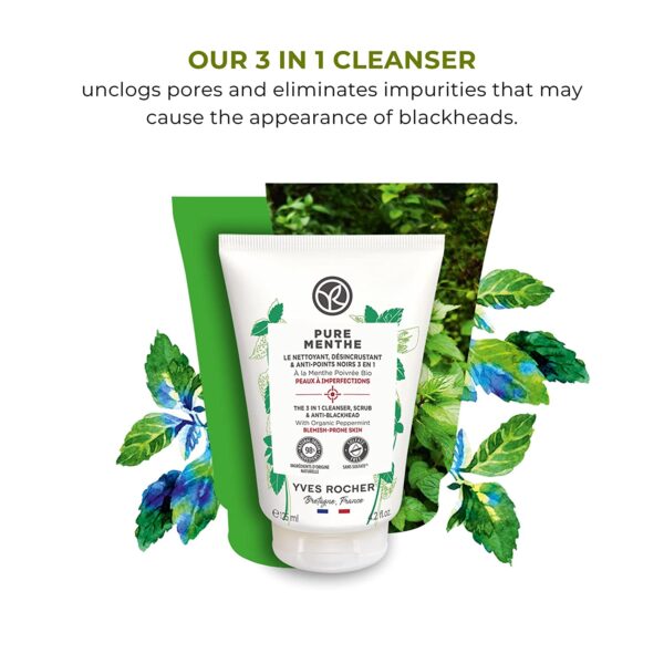 Yves Rocher Pure Menthe The 3 In 1 Cleanser, Scrub & Anti Blackhead 125ml