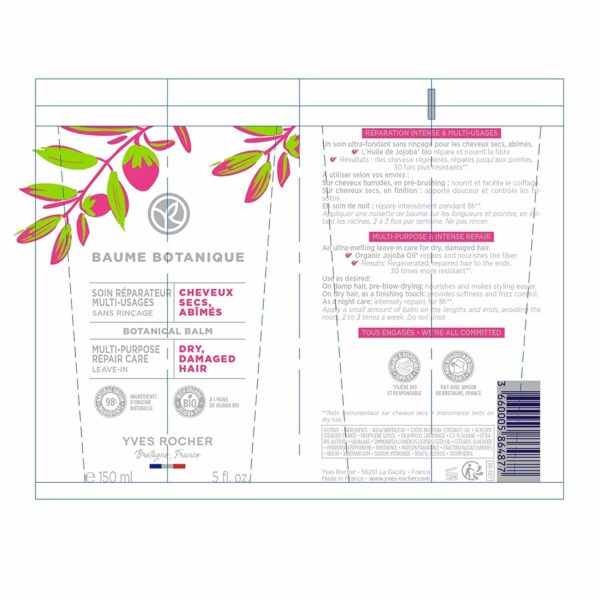 Yves Rocher Botanical Balm Multi Purpose Repair Care With Organic Jojoba Leave In 150ml