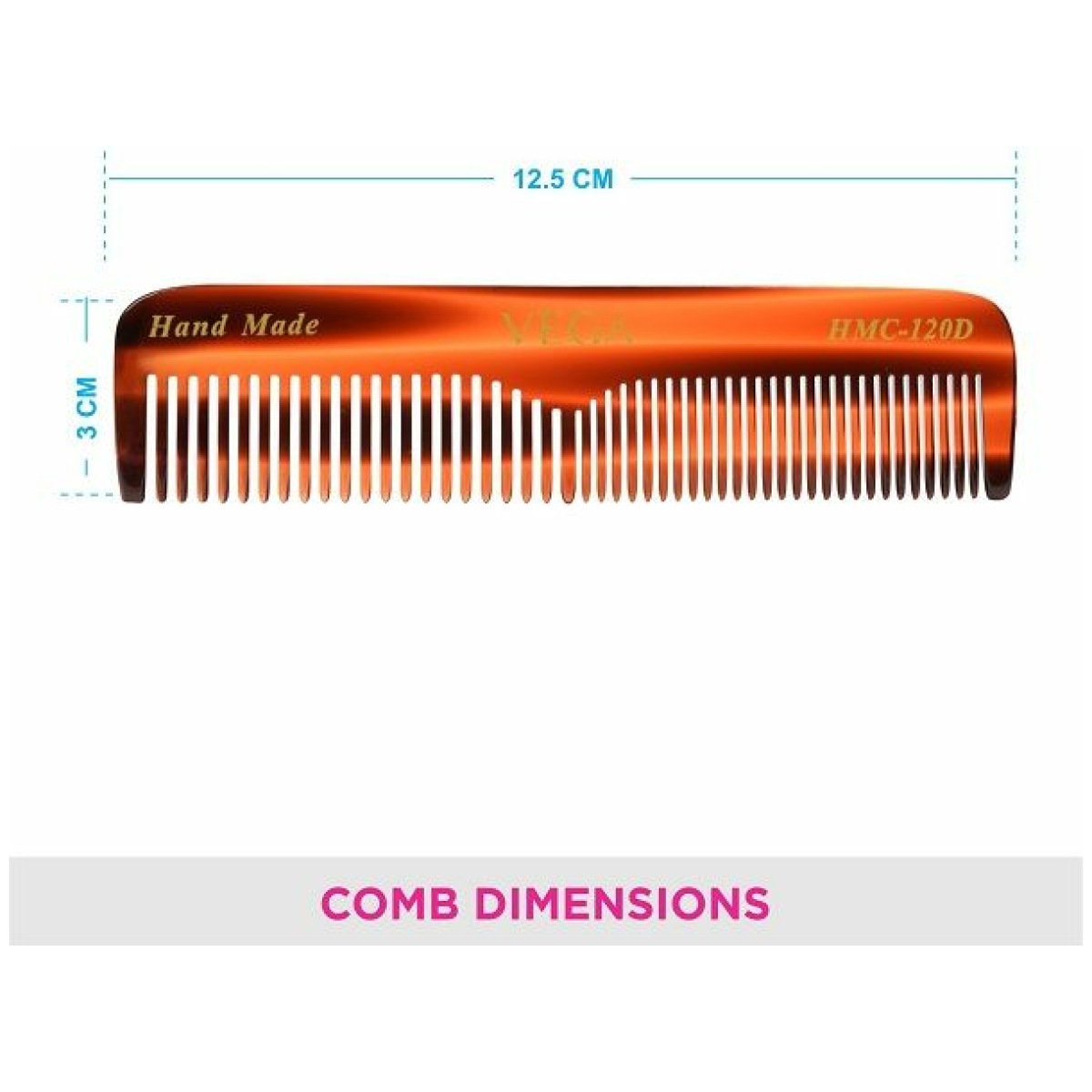 Vega Handmade Hair Comb For Men and Women (HMC-120D)