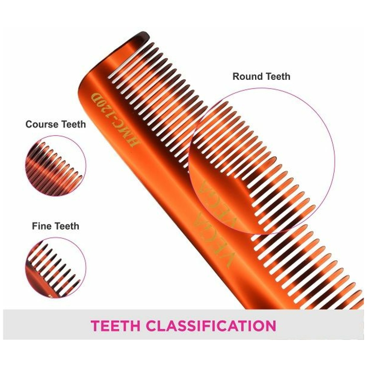 Vega Handmade Hair Comb For Men and Women (HMC-120D)
