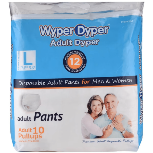 Wyper Adult Diaper Pants Large, 10 Count