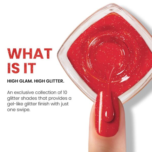 Lakme Absolute Glitterati Nail Polish, 114 Fireball - Image 3