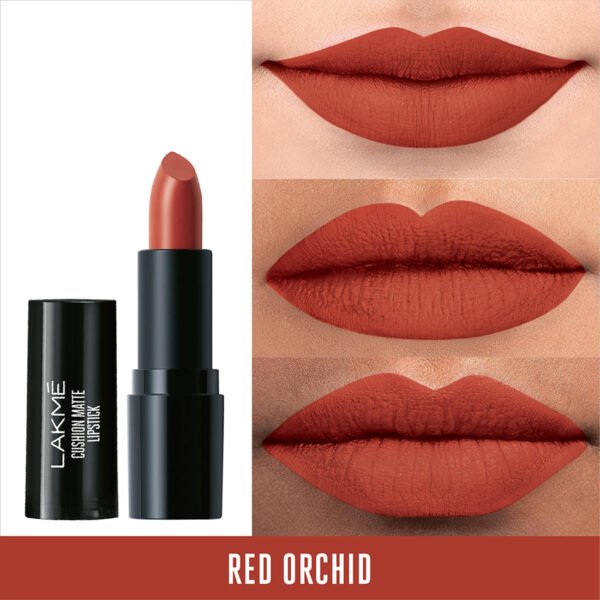 Lakme Cushion Matte Lipstick, Red Orchid 4.5 g