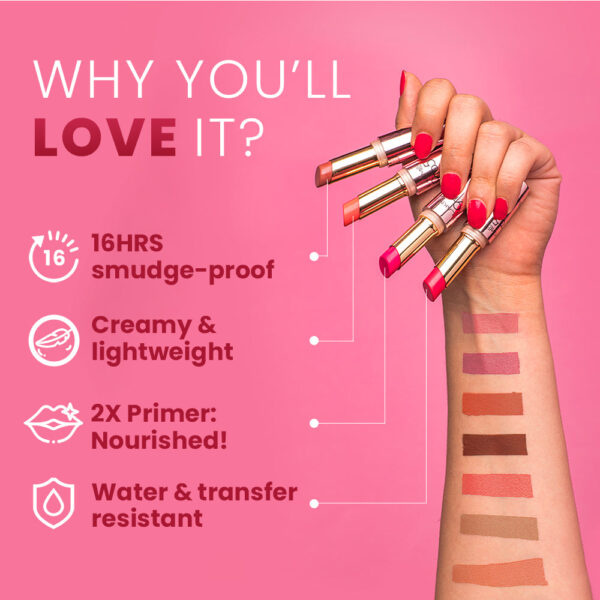 Lakme 9 TO 5 Primer + Matte Lip Color Salmon Pink - Image 3