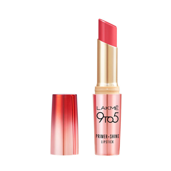 Lakme 9 To 5 Primer + Shine Lipstick, Ruby Red
