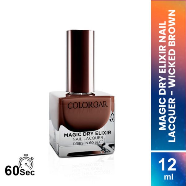 Colorbar Magic Dry Elixir Luxe Nail Lacquer, 023 Wicked Brown 12ml