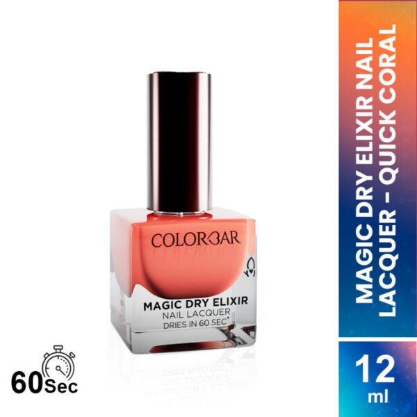 Colorbar Magic Dry Elixir Luxe Nail Lacquer, 031 Quick Coral 12ml