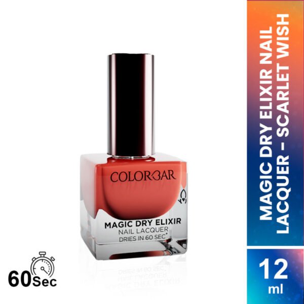 Colorbar Magic Dry Elixir Luxe Nail Lacquer, 032 Scarlet Wish 12ml