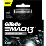 Gillette Mach3 Charcoal Shaving Razor Blades, 2 pcs