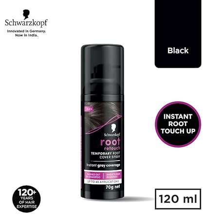 Schwarzkopf Root Retouch Temporary Root Cover Hair Spray for Instant Grey Coverage