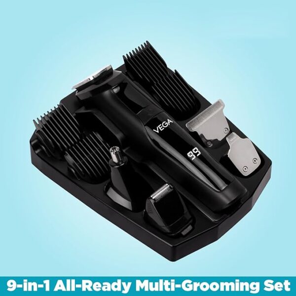 VEGA Men 9-In-1 Multi-Grooming Set With Beard/Hair Trimmer, Nose Trimmer & Body Groomer And Shaver, Battery Powered, Corded Electric (Vhth-21) - Image 2