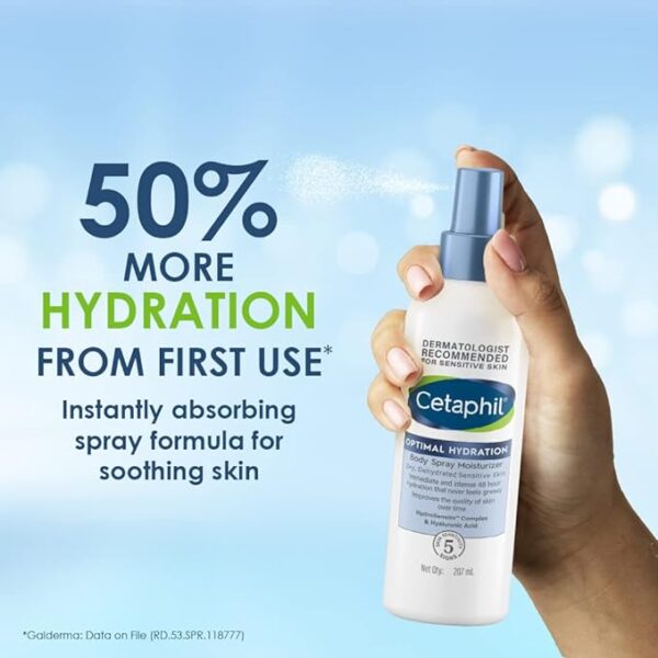 Cetaphil Optimal Hydration Body Spray Moisturizer 207ml - Image 3