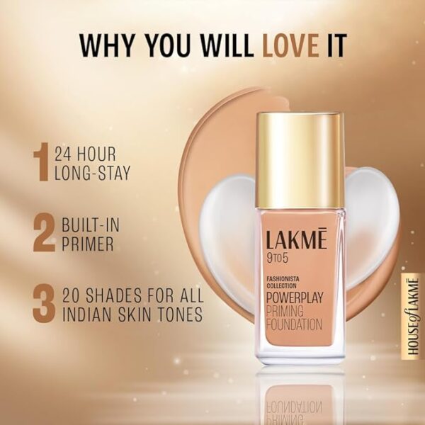 Lakme 9 To5 Primer + Matte Foundation, N200 Neutral Nude 25ml - Image 3