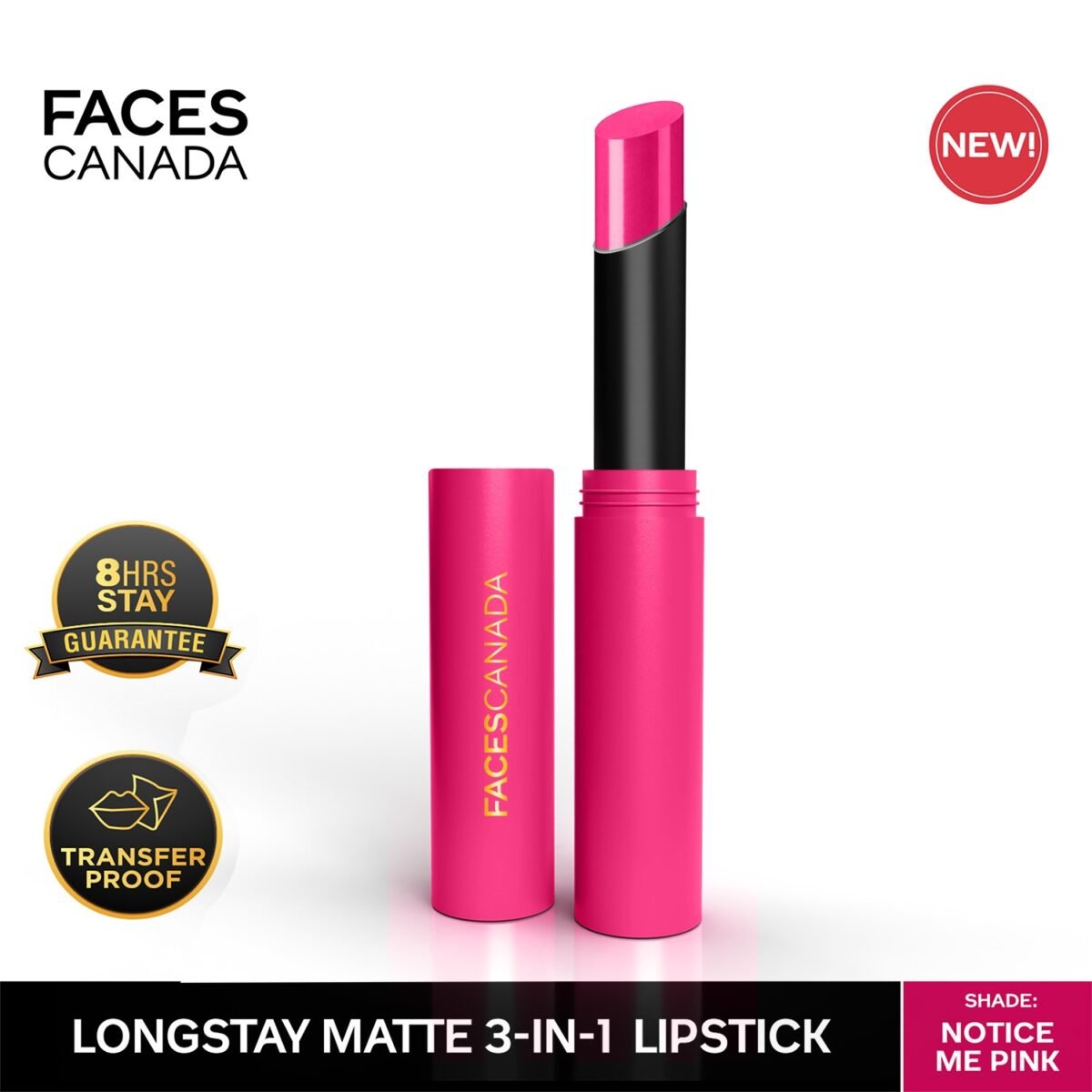Faces Canada Long Stay Matte Lipstick, 06 Notice Me Pink 2g
