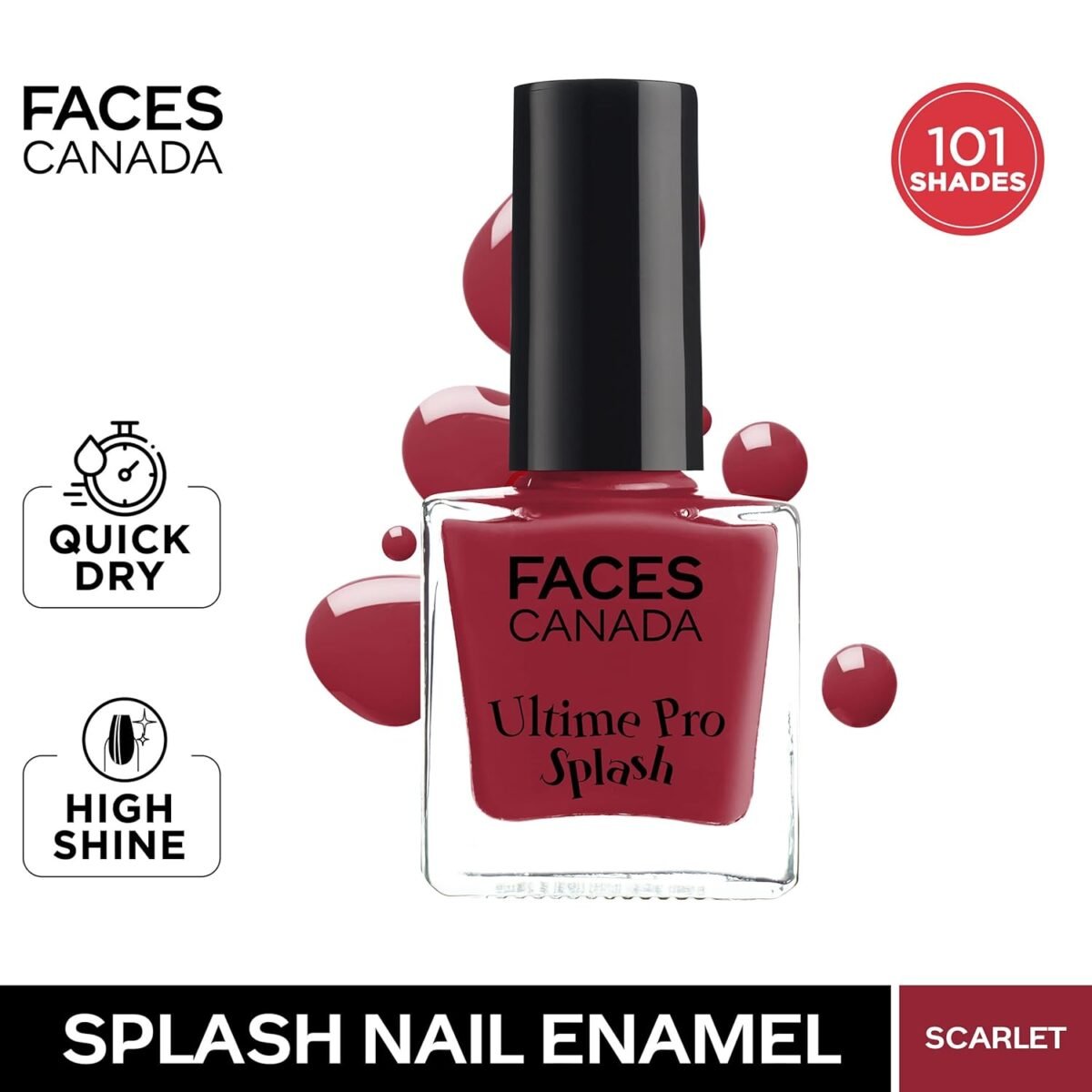 Faces Canada Ultimate Pro Splash Nail Enamel, 115 Scarlet 8ml
