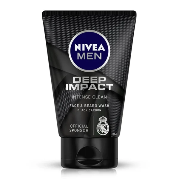 Nivea Men Deep Impact Intense Clean Face And Beard Wash Black Carbon 100G