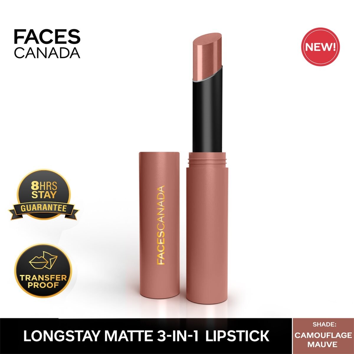 Faces Canada Long Stay Matte Lipstick, 07 Camouflage Mauve 2g