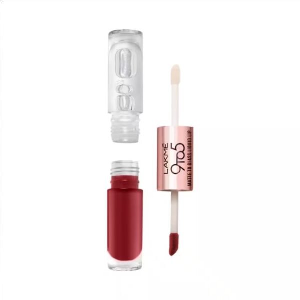 Lakme 9 To 5 Matte To Glass Liquid Lip, Beachy Vibe 7.6ml