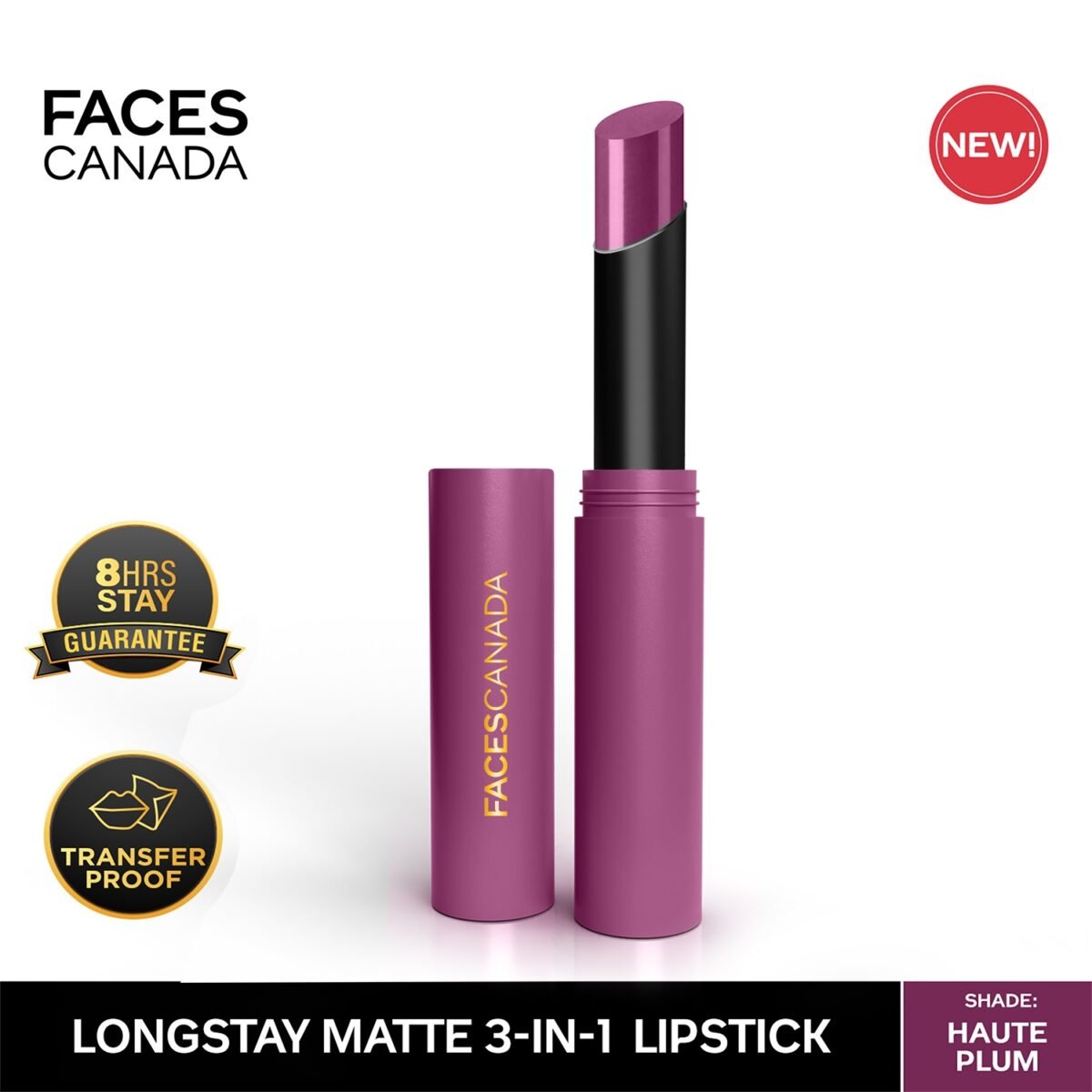 Faces Canada Long Stay Matte Lipstick, 08 Haute Plum 2g