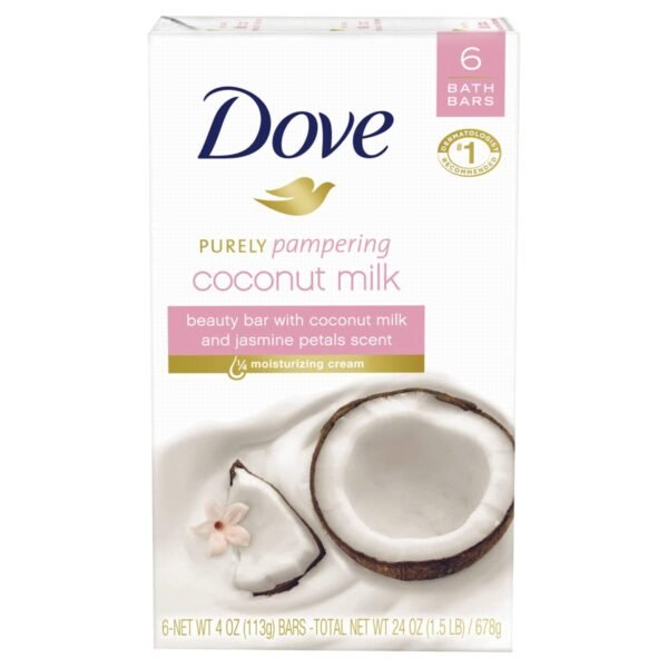 Dove Purely Pampering Coconut Milk Beauty Bar Soap (Pack Of 6)