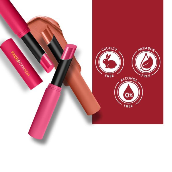 Faces Canada Long Stay Matte Lipstick, 10 Raging Red 2g - Image 3