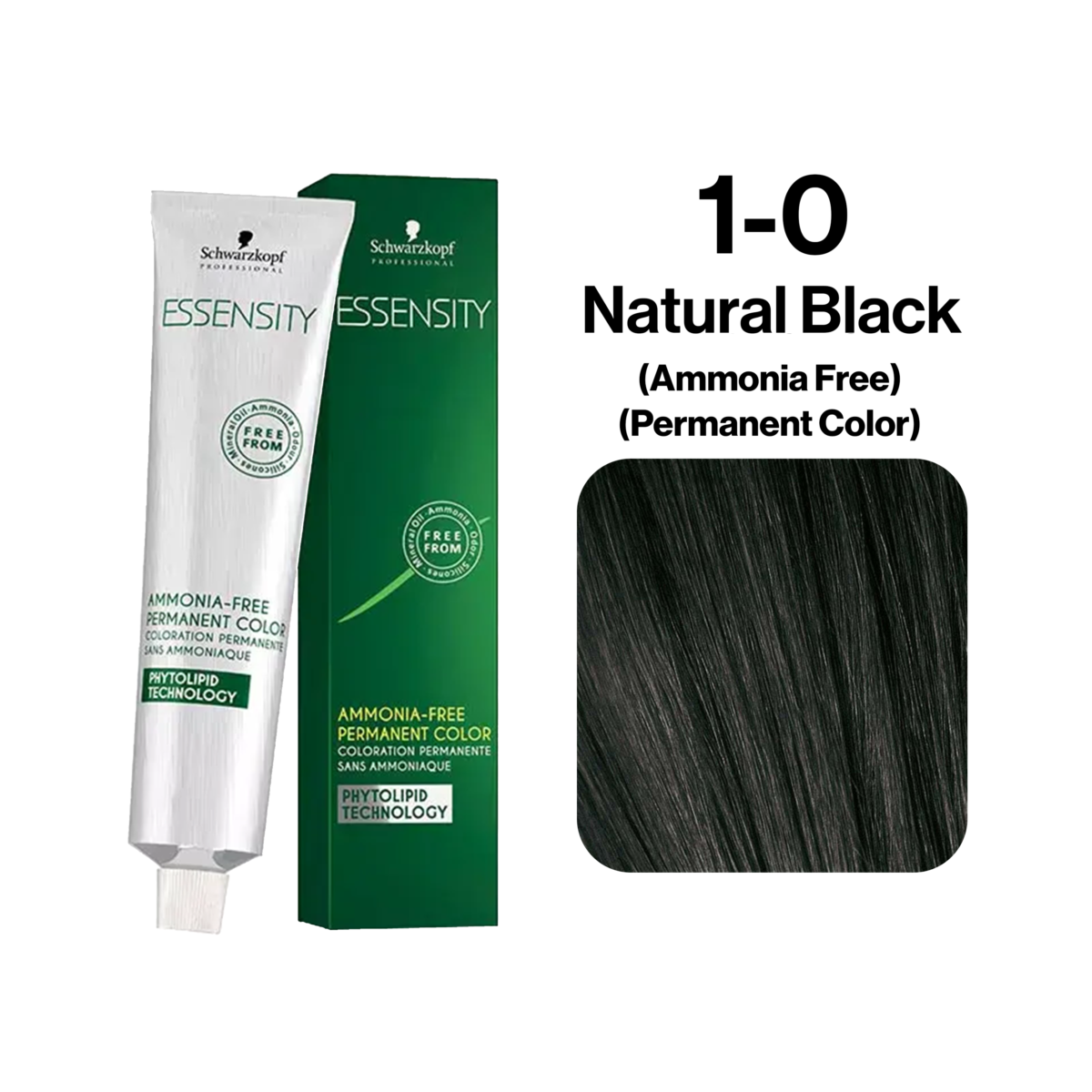 Schwarzkopf Essensity Ammonia Free Permanent Hair Color,1-0 Black 60ml