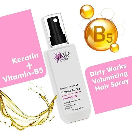 Dirty Works Keratin+Vitamin B5 Volumizing Boost Hair Spray 100ml - Image 3