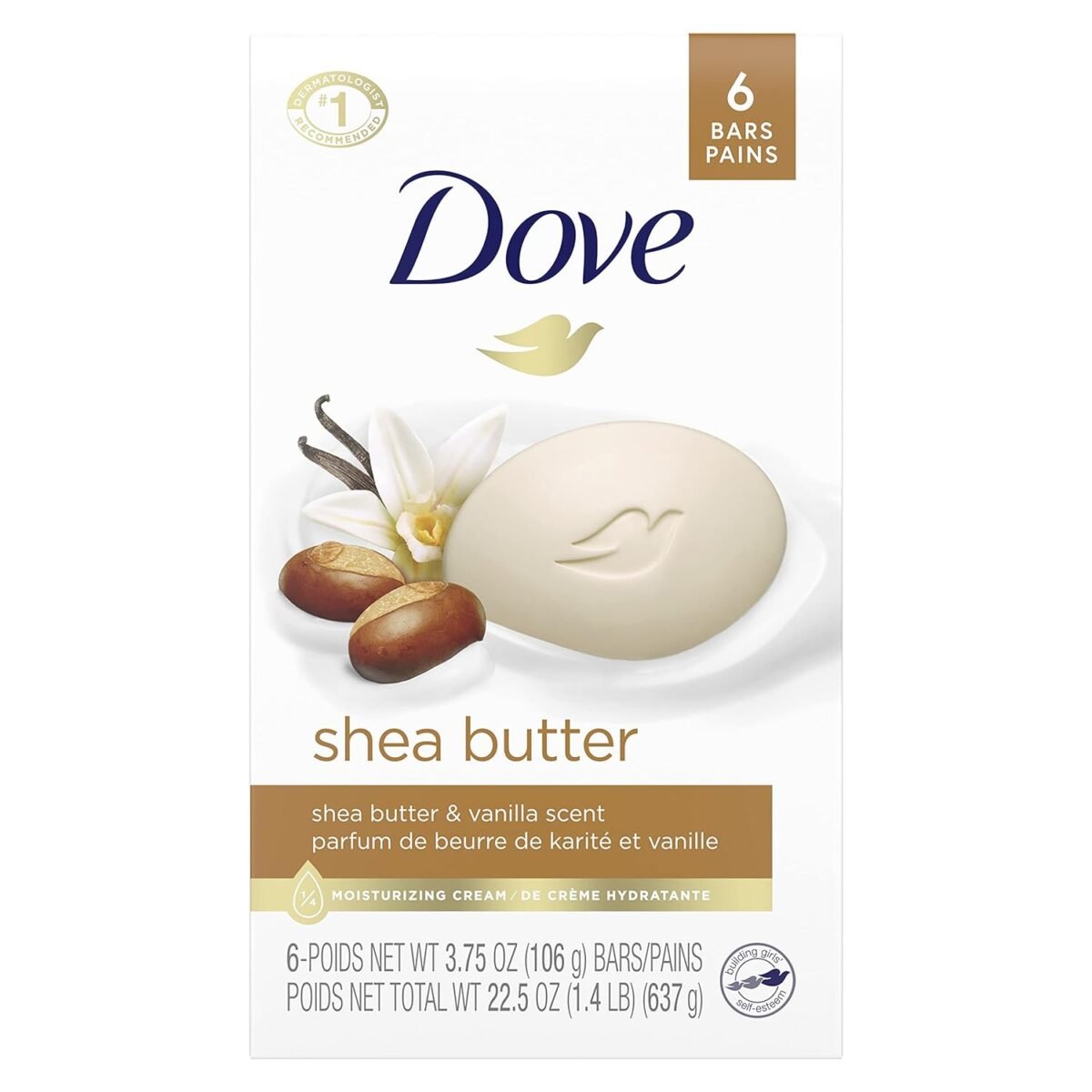 Dove Shea Butter Beauty Bars, Pack Of 6