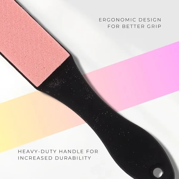 TRITON Professional Dual Sided Emery Pads Foot Scrubber Rasp File Buffer Scraper Reduces Corns Rough Hard Dry Calluses Cracked Dead Skin_Purple & Pink - Image 3