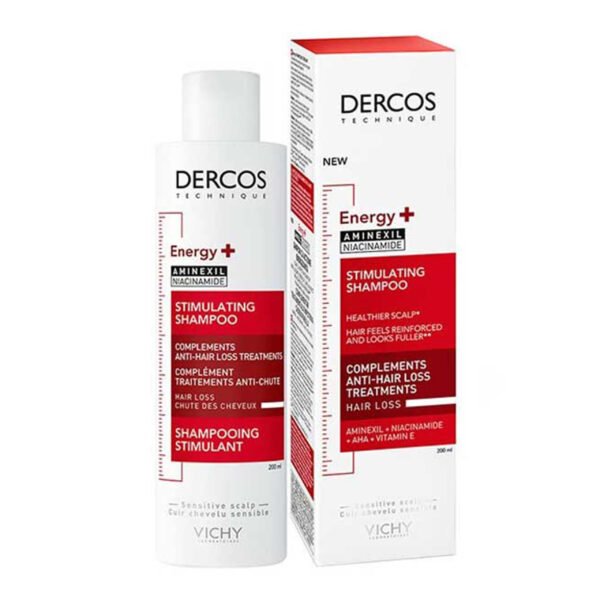 VICHY DERCOS TECHNIQUE ENERGY + AMINEXILE NIACINAMIDE STIMULATING SHAMPOO HEAL THEIR SCALP HAIR FEELS REINFORCED AND LOOKS FULLER COMPLEMENTS ANTI HAIR LOSS TREATMENTS HAIR LOSS