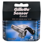 GILLETTE SENSOR EXCEL CHROMIUM COTAING LONG LASTING BLADES