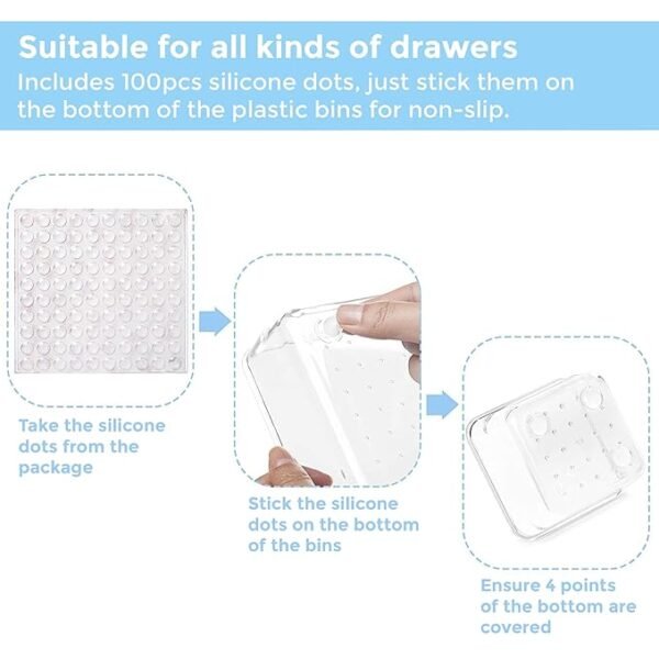 ONOMIE Acrylic Drawer Organizer Storage Bins With Various Sizes For Kitchen Office Bathroom Vanity and Makeup Organiser (Set Of 25) - Image 4
