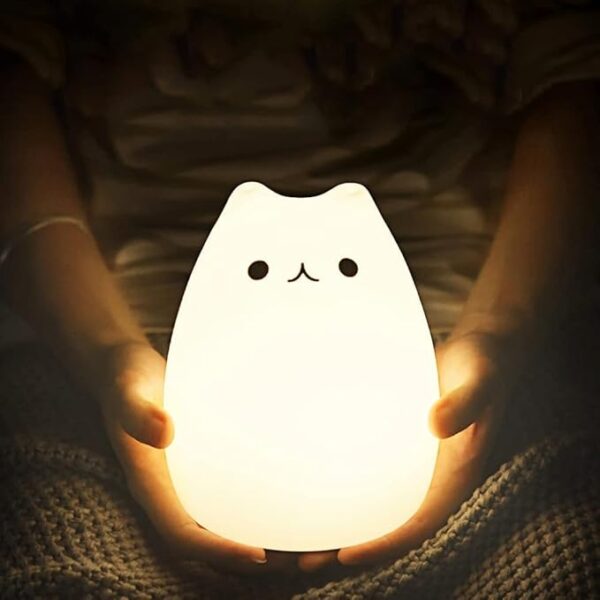 ONOMIE Rechargeable Cat Lamp - Remote Control Silicone Kitty Night Light for Kids, Toddlers