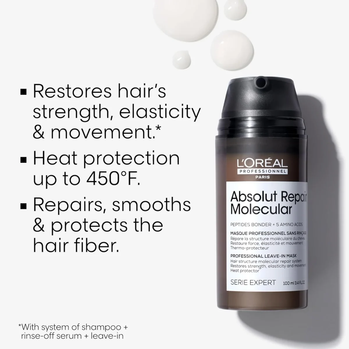 L'Oréal Professionnel Absolut Repair Molecular Deep Repairing Leave-In Cream for Damaged Hair