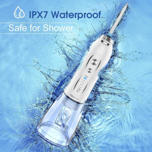 H2Ofloss Water Flosser Portable Dental Oral Irrigator With 5 Modes, 5 Replaceable Jet Tips, Rechargeable