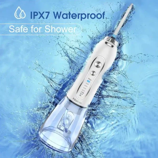H2Ofloss Water Flosser Portable Dental Oral Irrigator With 5 Modes, 5 Replaceable Jet Tips, Rechargeable