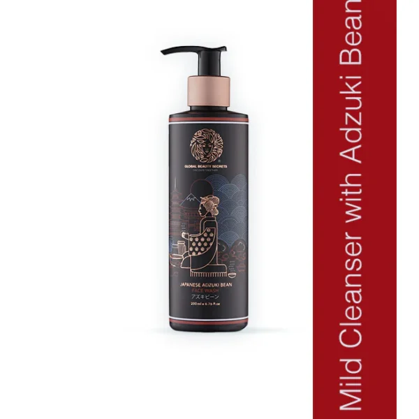 Global Beauty Secrets Japanese Adzuki Bean Face Wash - Pore Reducing Gel Cleanser with Botanical Extracts for Glowing Skin | Paraben-Free | Suitable for All Skin Types | Men & Women | 200ml