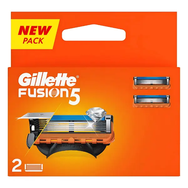 Gillette Fusion 5 Manual Shaving Blades for men (Pack of 2 Cartridges)