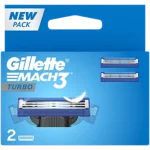 Gillette Mach3 Turbo - Manual Shaving Razor Blades Cartridge 2 pcs