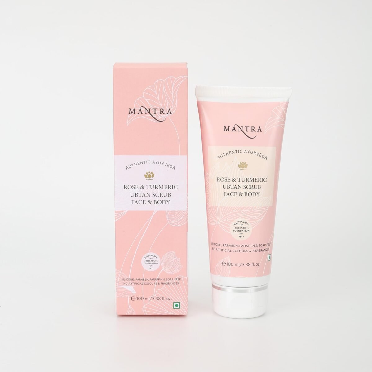 Mantra Herbal Rose & Turmeric Ubtan Scrub Face & Body - 100 ml