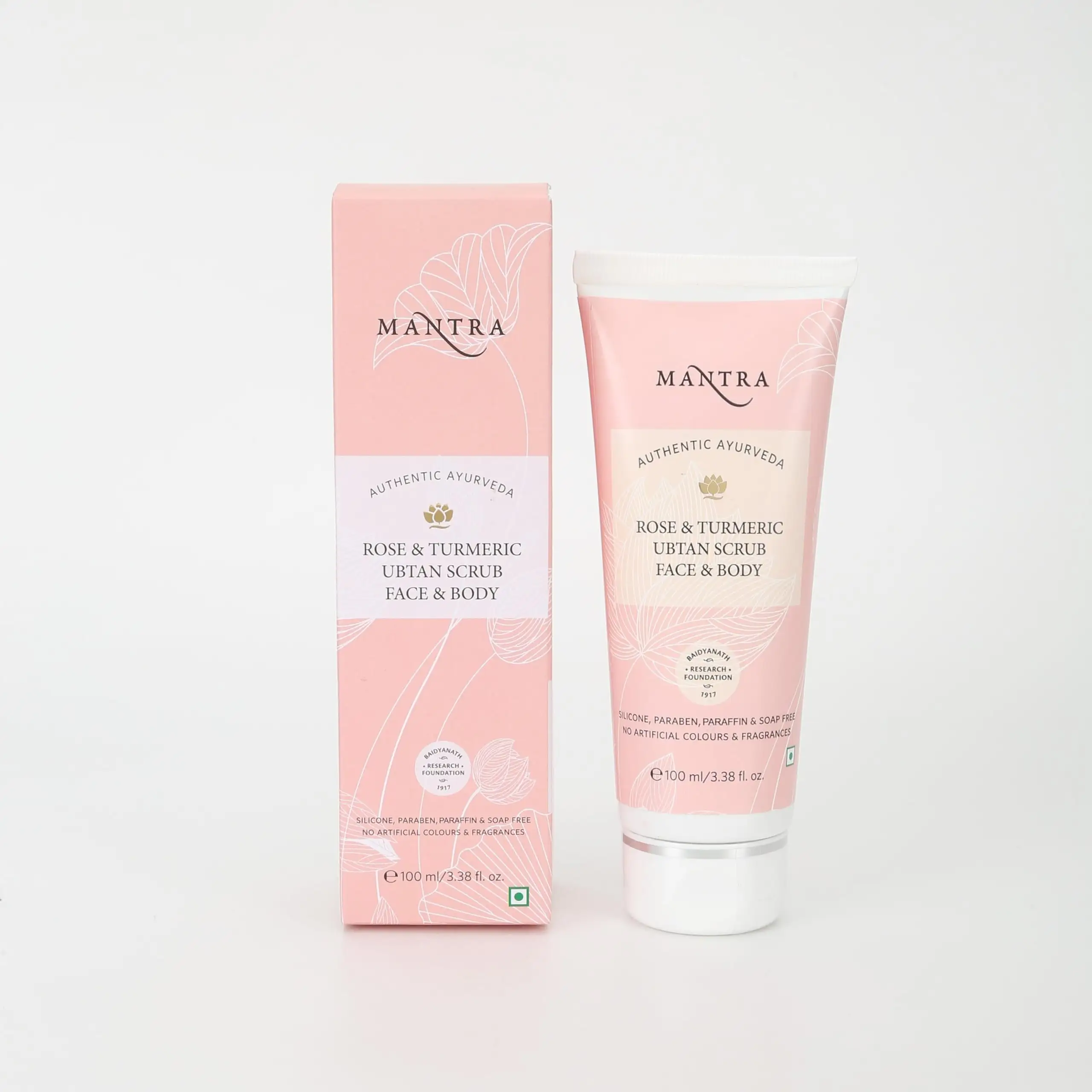 Mantra Herbal Rose & Turmeric Ubtan Scrub Face & Body - 100 ml Mantra Herbal Rose & Turmeric Ubtan Scrub Face & Body - 100 ml
