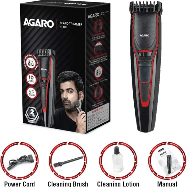 Agaro MT-6001 Cordless Beard Trimmer For Men