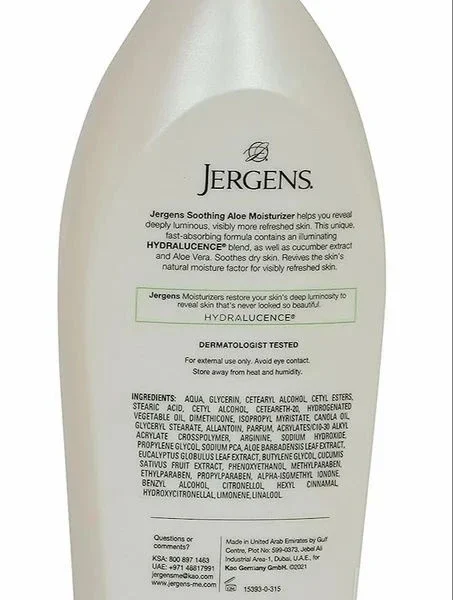Jergens Soothing Aloe Face and Body Lotion 400ml, Dry Skin