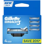 Gillette Mach 3 Razor/Refill - Strip, 4 pcs