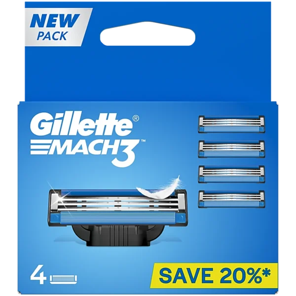 Gillette Mach 3 Razor/Refill - Strip, 4 pcs